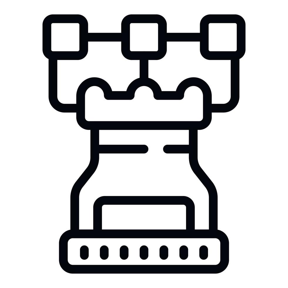 vetor de contorno do ícone da agência de xadrez torre. seo digital